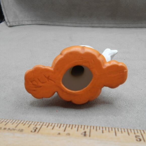 Ghost Popping Out of Pumpkin Trio Vintage Halloween Ceramic 2.5" Hand Painted - Picture 6 of 8